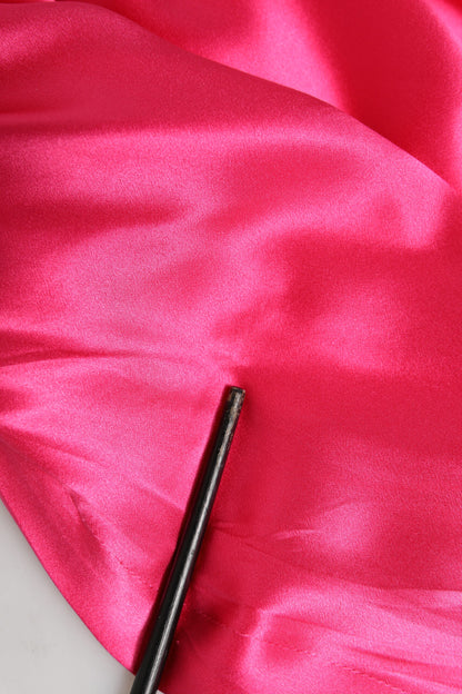 Pink Sheath Silk Bow Open Shoulder Dress