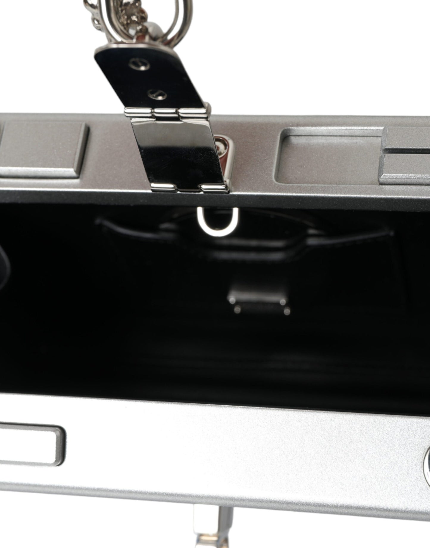 Blue Silver Wood Walkman Box Clutch Shoulder Borse Bag