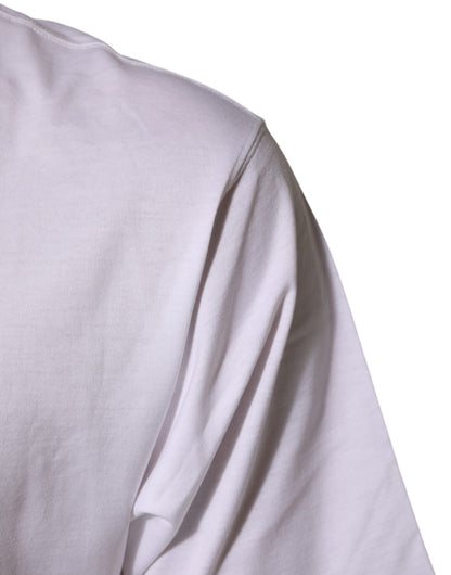 White Angel Print Cotton Men Crew Neck T-shirt