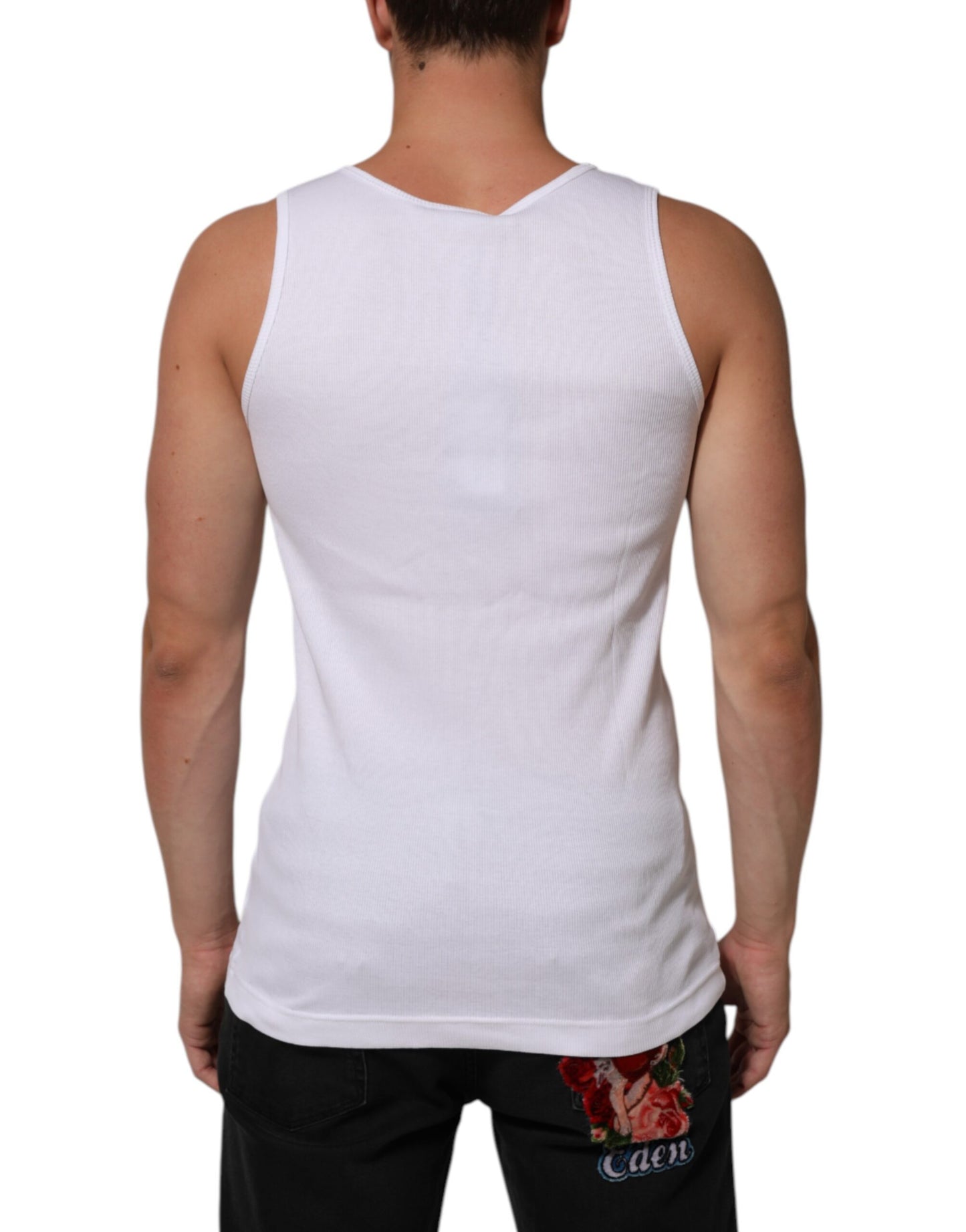 White Cotton Chain Necklace Tank Top T-shirt