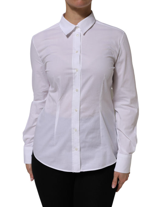 White Cotton Collared Dress Formal Shirt  Top