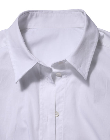 White Cotton Collared Dress Formal Shirt  Top