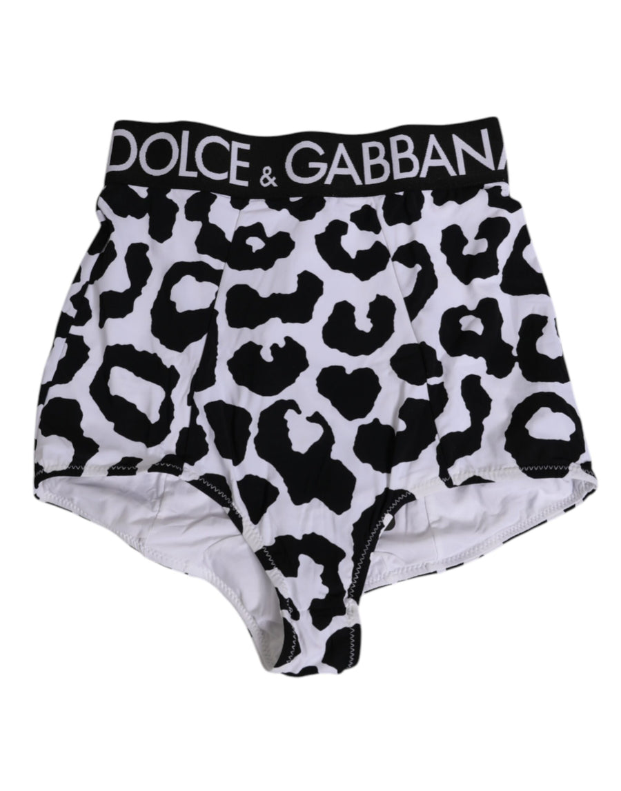 White Leopard Nylon High Waist Girdle Underwear