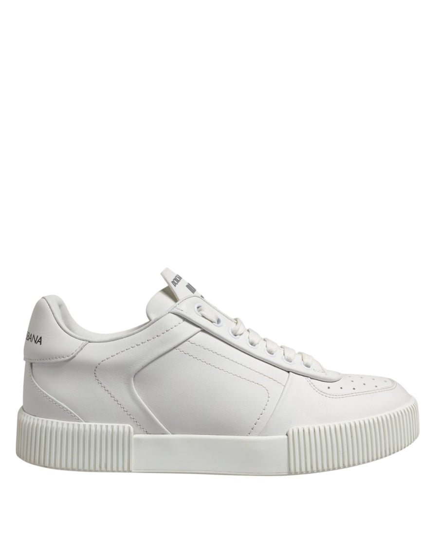 White Leather MIAMI Low Top Sneakers Shoes