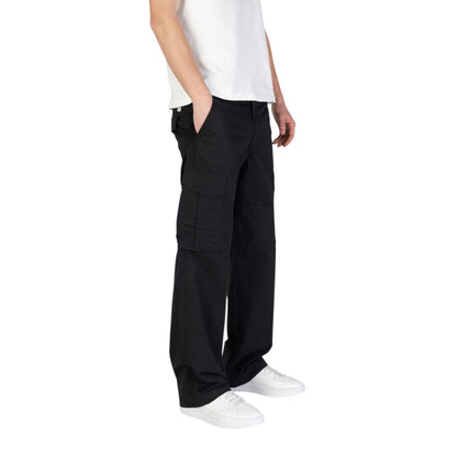 Black Cotton Cargo Pants