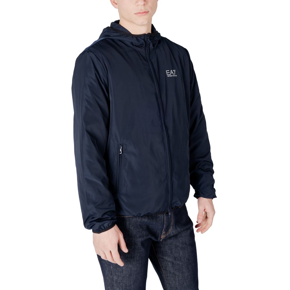 Blue Polyester Shell Jacket