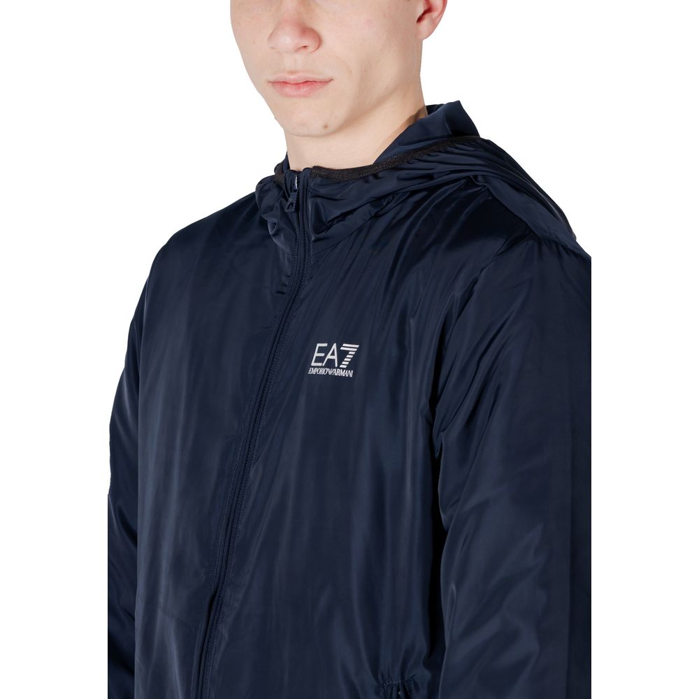 Blue Polyester Shell Jacket