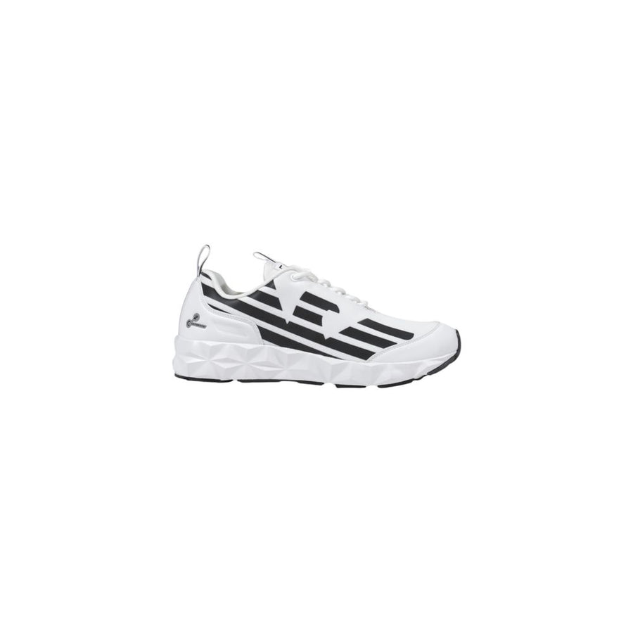 Black And White Polyester Athletic Sneakers