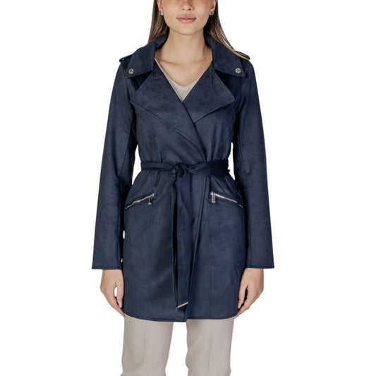 Blue Polyester Coat