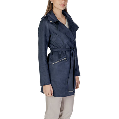 Blue Polyester Coat