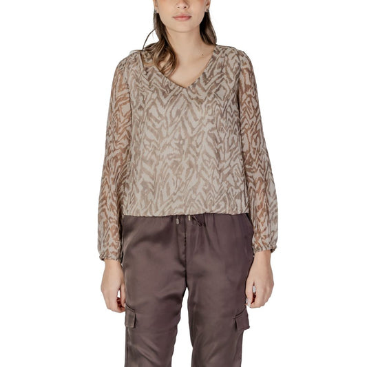 Beige Polyester Blouse
