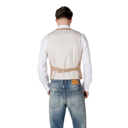 Beige Polyester Waistcoat