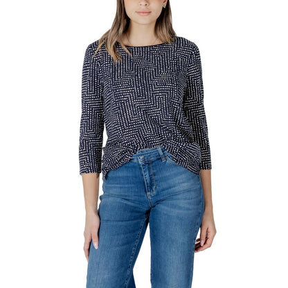 Blue Viscose Long Sleeve T-Shirt