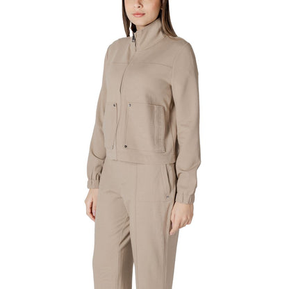 Beige Viscose Jackets & Coat