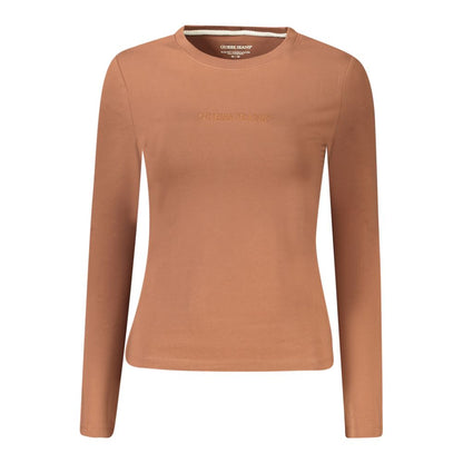 Brown Cotton Women T-Shirt