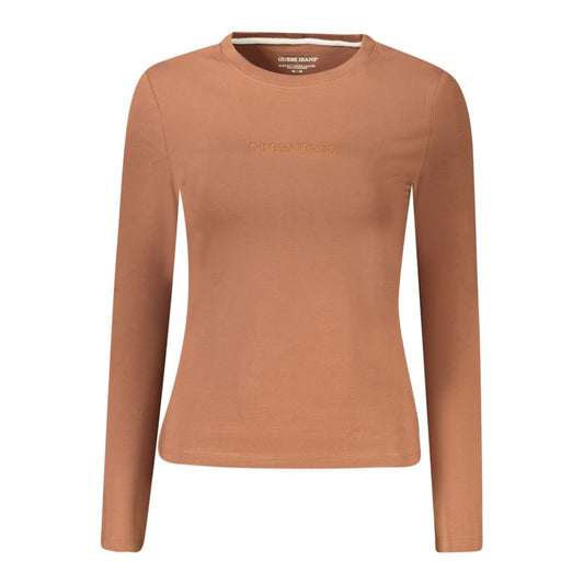 Brown Cotton Women T-Shirt