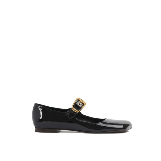 Black Calfskin Ballet Flats