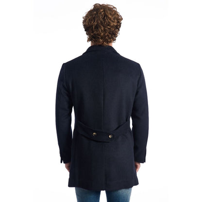 Blue Wool Men Jacket