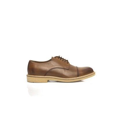 Brown Calfskin Men Derby Shoe