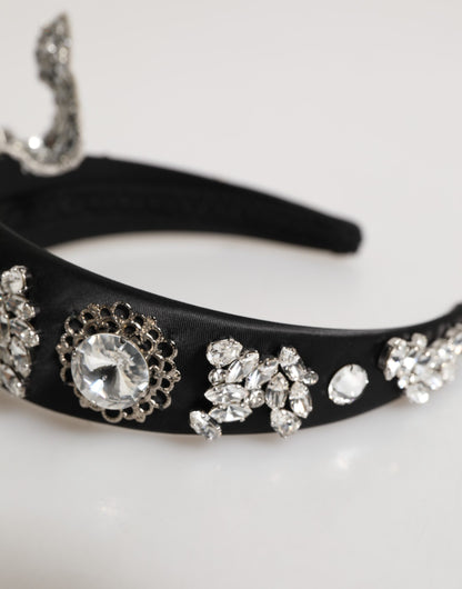 Black Hair Flower Crystal LIMONI Women Headband Diadem
