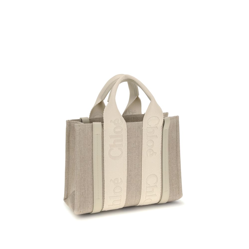 Beige Linen Handbag
