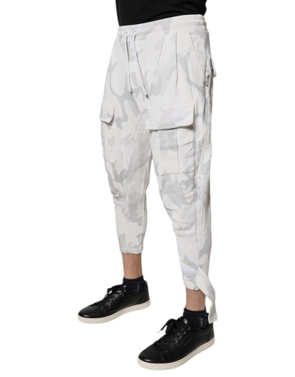 White Camouflage Cargo Jogger Sweatpants Pants
