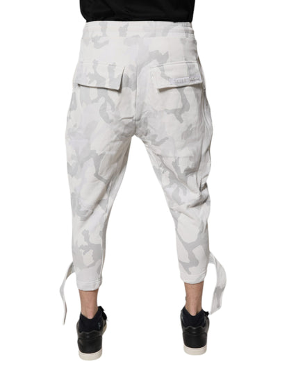 White Camouflage Cargo Jogger Sweatpants Pants