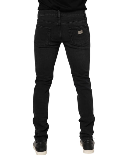 Black Cotton Skinny Men Denim Trouser Jeans