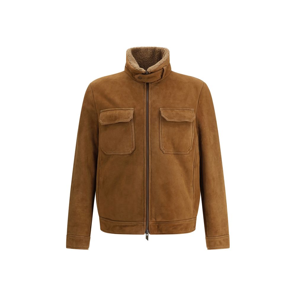 Brown Leather Shell Jacket