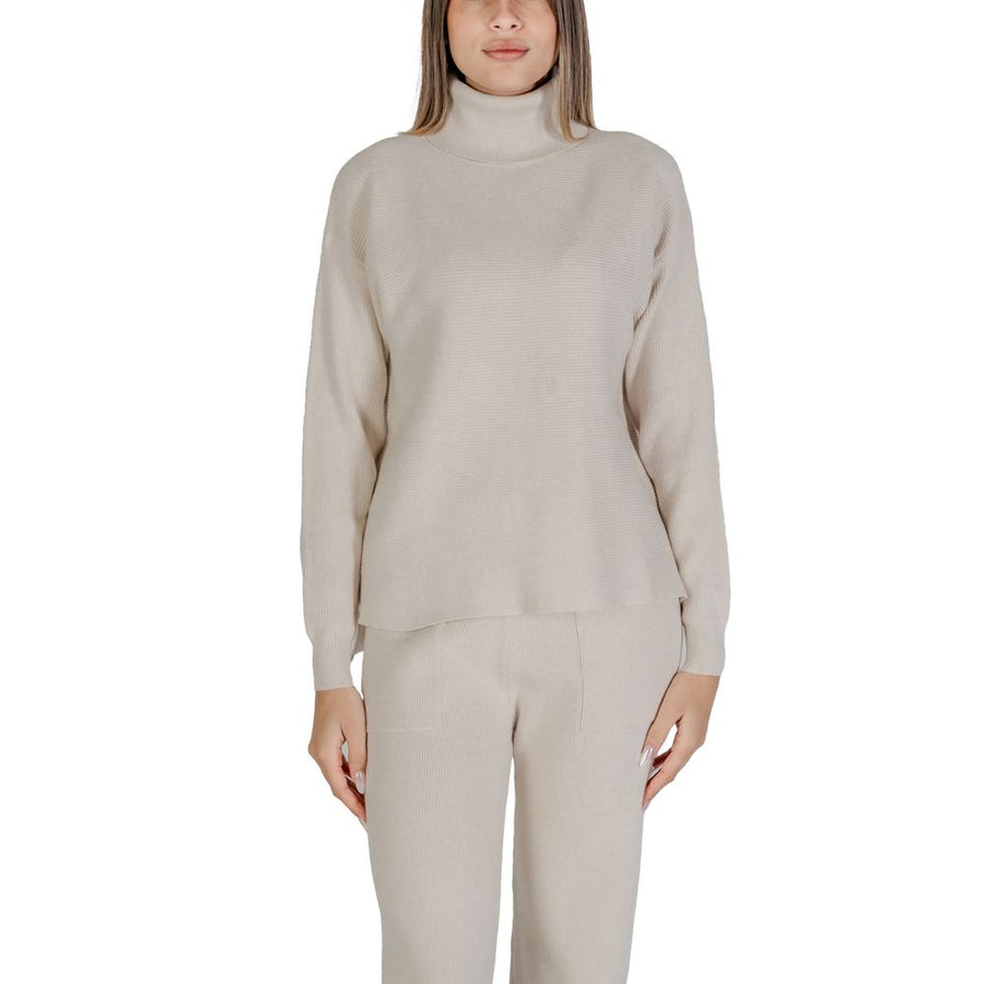 Beige Viscose Turtleneck