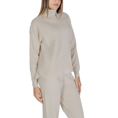 Beige Viscose Turtleneck