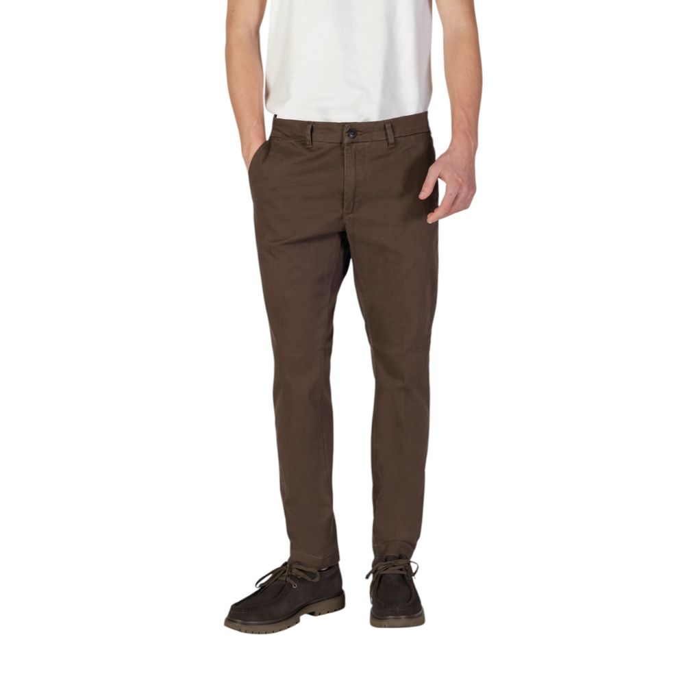 Brown Cotton Skinny Pant