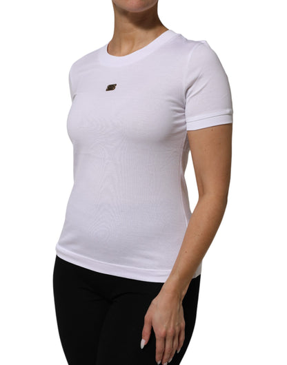 T-Shirt White Cotton Round Neck Short Sleeves I