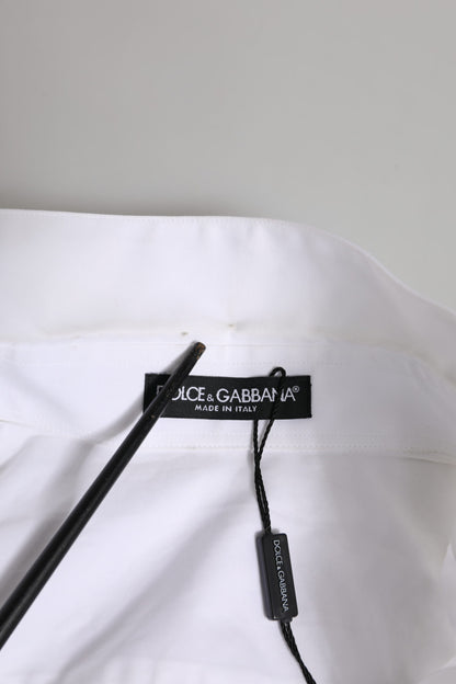 White Crystal Embellished Dress Shirt Top