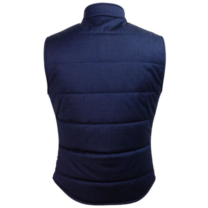 Blue Wool Men Vest
