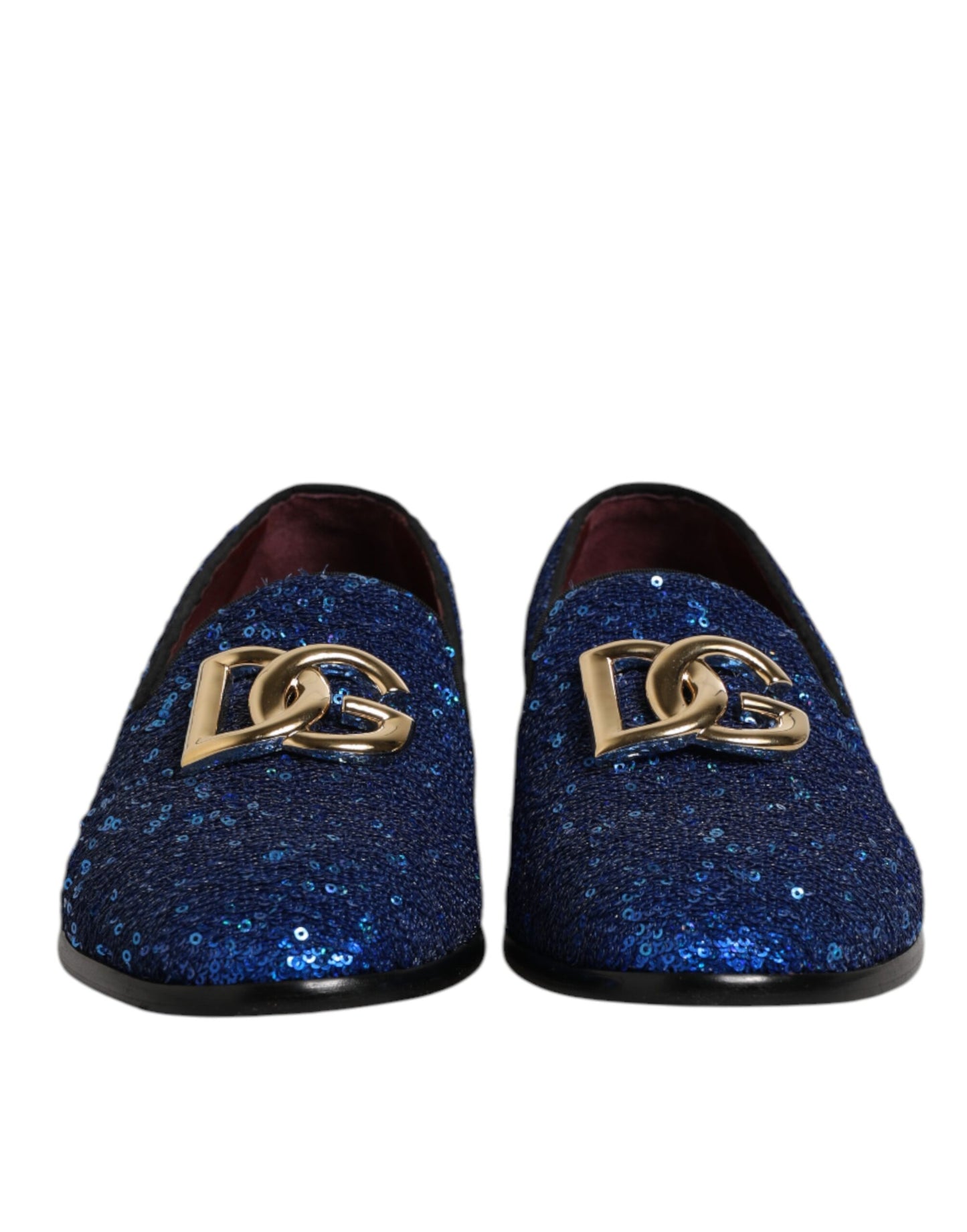 Blue Sequined Loafers Formal Dress Men Shoes