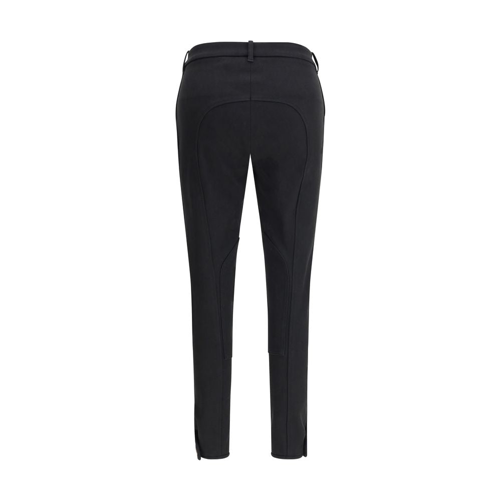 Black Cotton Casual Pants