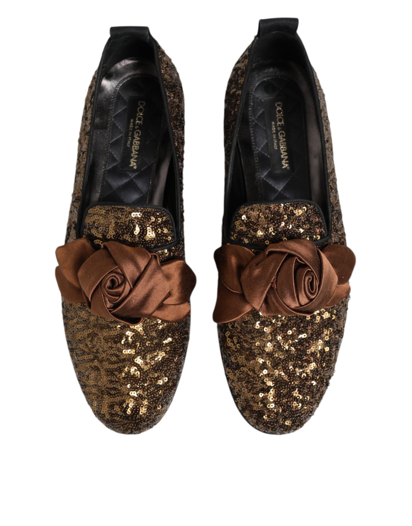 Gold Sequined Slip On Loafers Men Dress Shoes