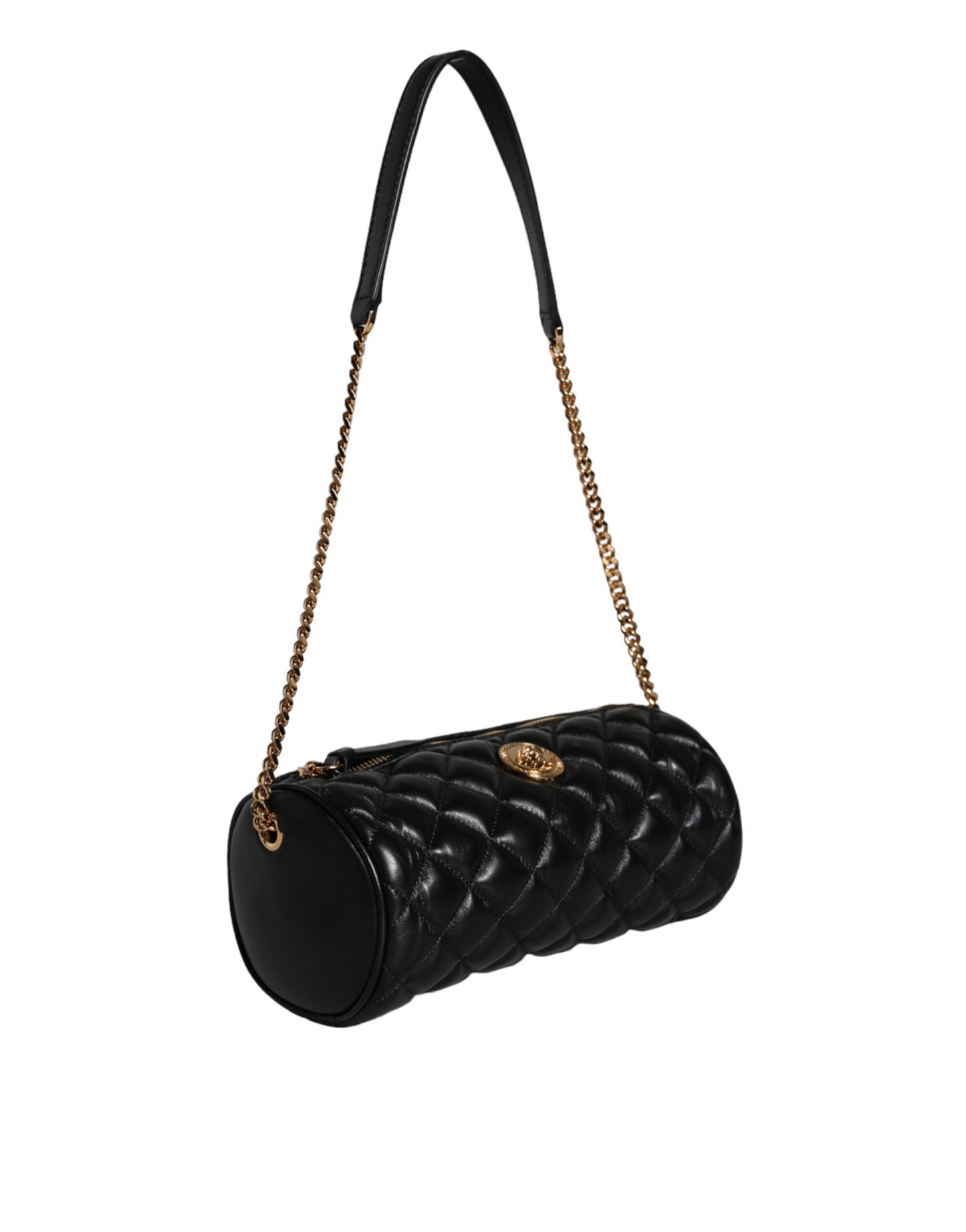 Black Mini Quilted Lambskin Leather Crossbody Sling Borse Bag