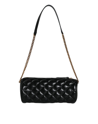 Black Mini Quilted Lambskin Leather Crossbody Sling Borse Bag