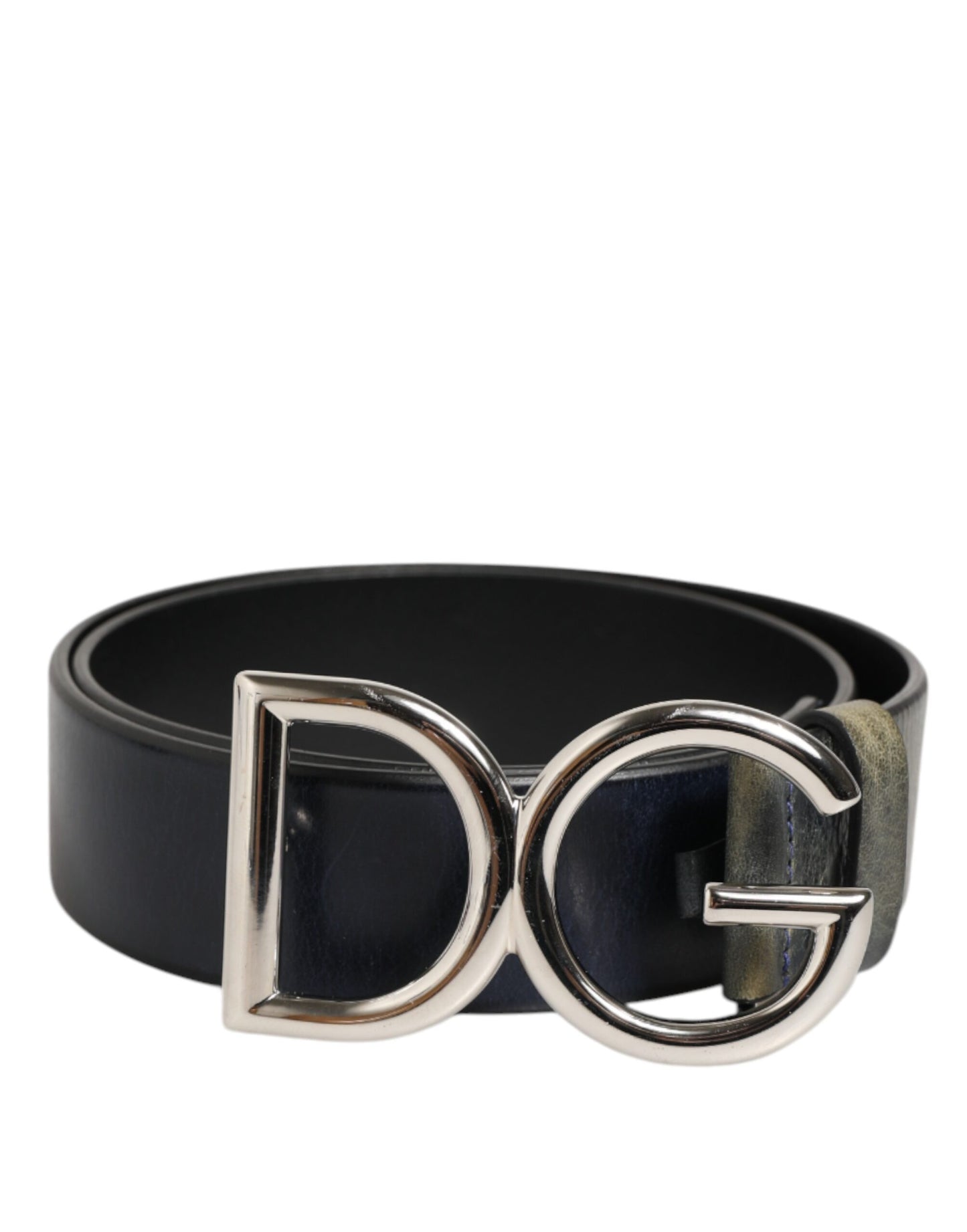 Black Classic Silver Metal DG Logo Buckle Belt