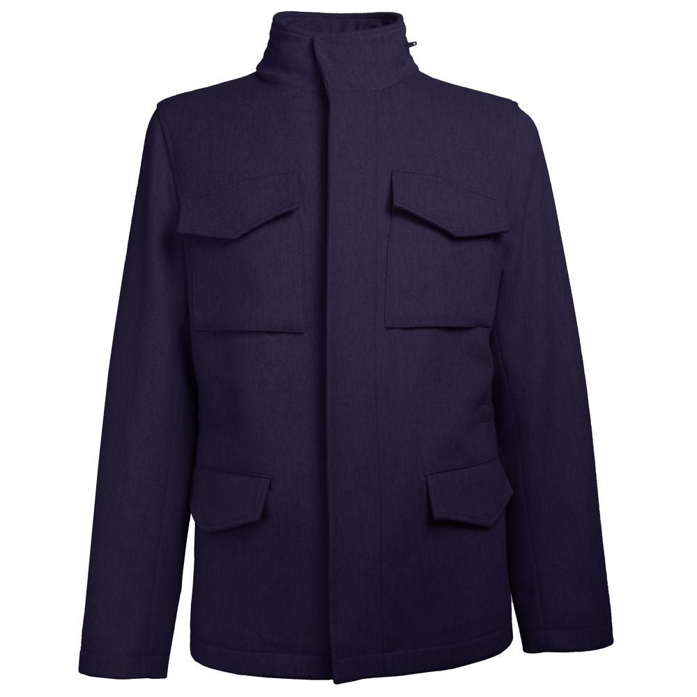 Blue Wool Men Jacket