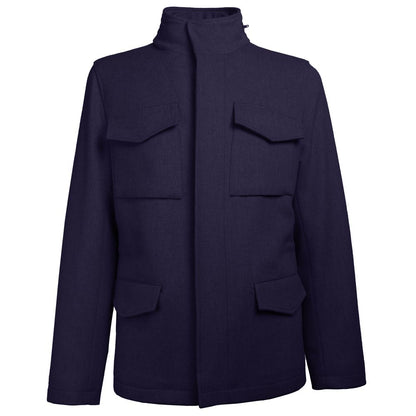 Blue Wool Men Jacket