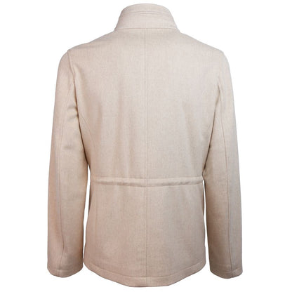 Beige Wool Men Jacket
