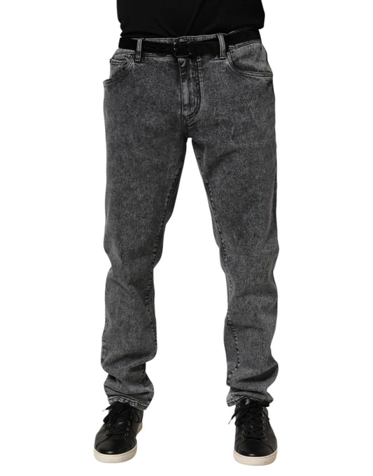 Gray Cotton Slim Fit Denim Trouser Jeans