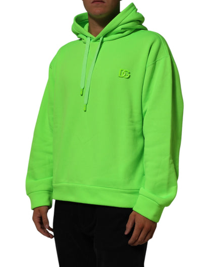 Green DG Logo Men Hooded Sweatshirt Sweater