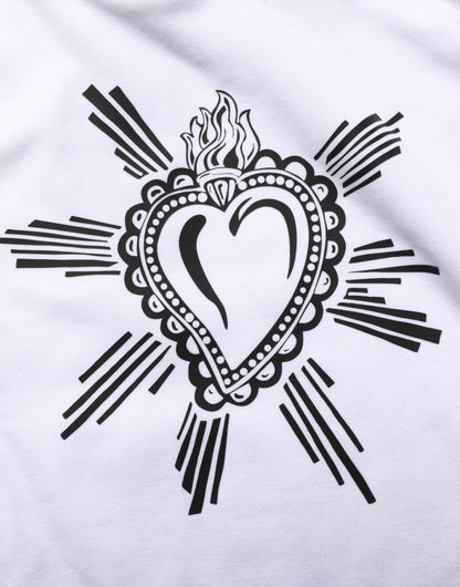 White Sacred Heart Hooded Sweatshirt Sweater