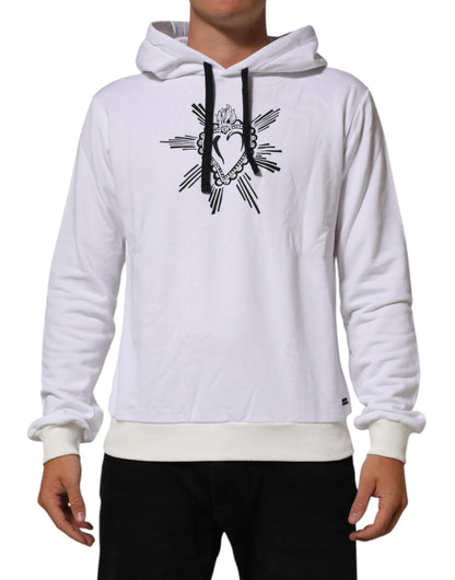 White Sacred Heart Hooded Sweatshirt Sweater