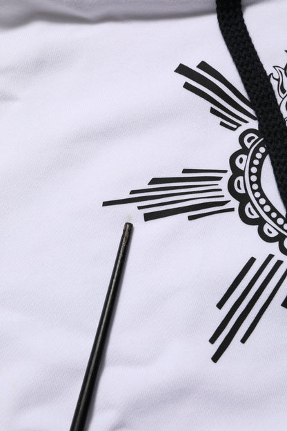 White Sacred Heart Hooded Sweatshirt Sweater