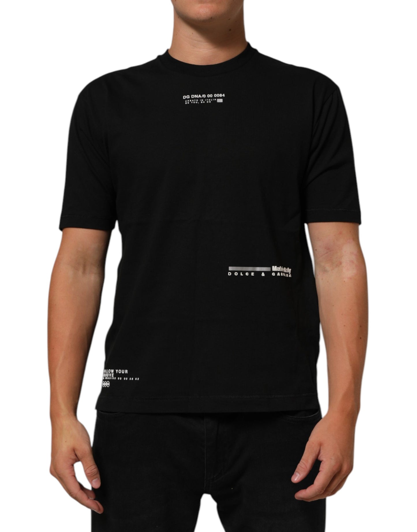 Black Statement Cotton Men Crew Neck T-shirt